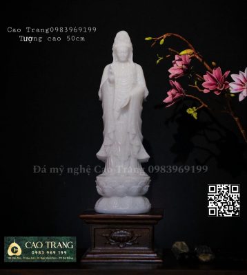 Tượng Phật Quan Âm bằng đá cẩm thạch – Tinh hoa nghệ thuật từ Đá Mỹ Nghệ Cao Trang